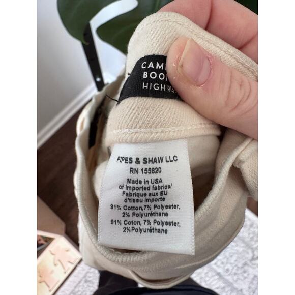 Veronica Beard Cameron Bootcut High Rise Jeans Ivory Size 32 Made in USA - Picture 6 of 6